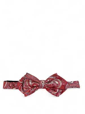 Red Paisley Silk Bow Tie and Pocket Square