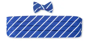 Royal Blue/White Buckingham Stripes Cummerbund Set - CB2791