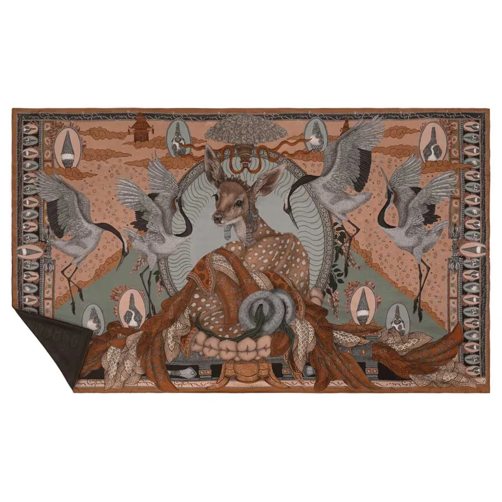 Sabina Savage The Song Deer 40" x 67" Cashmere/Silk Stole