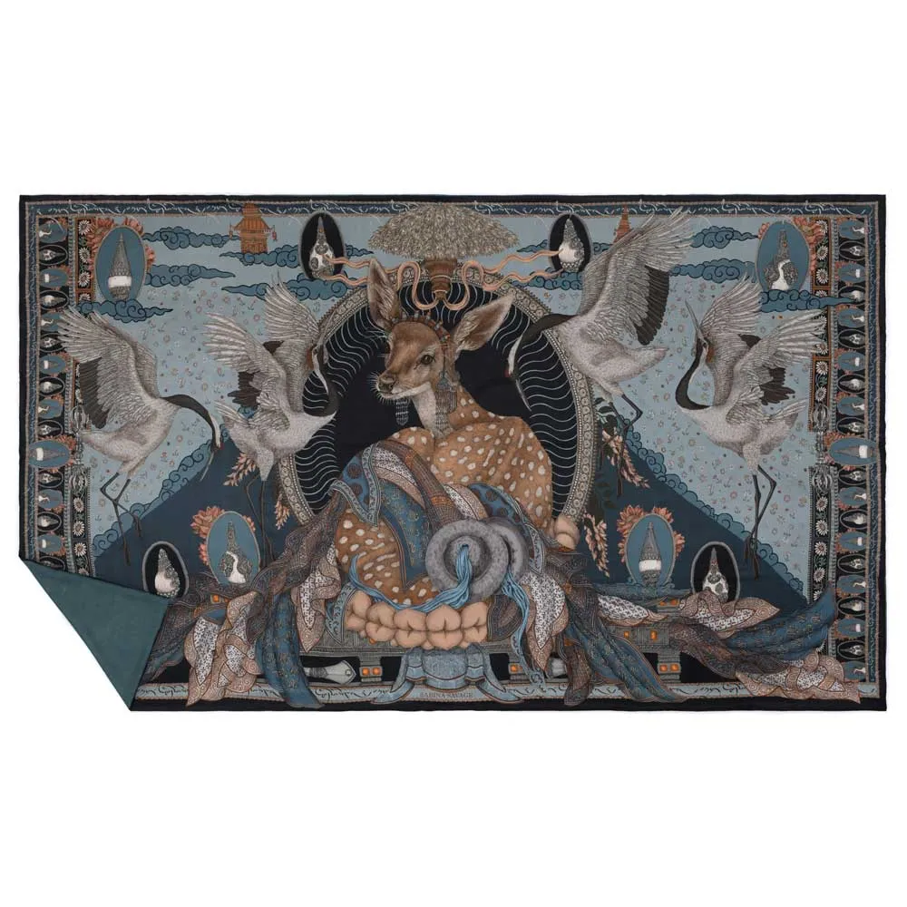 Sabina Savage The Song Deer 40" x 67" Cashmere/Silk Stole