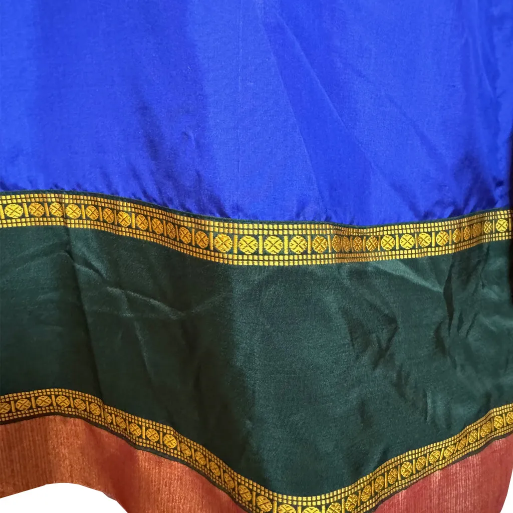 Sapphire Jewel- Silk Sari Fabric Kurta Dress