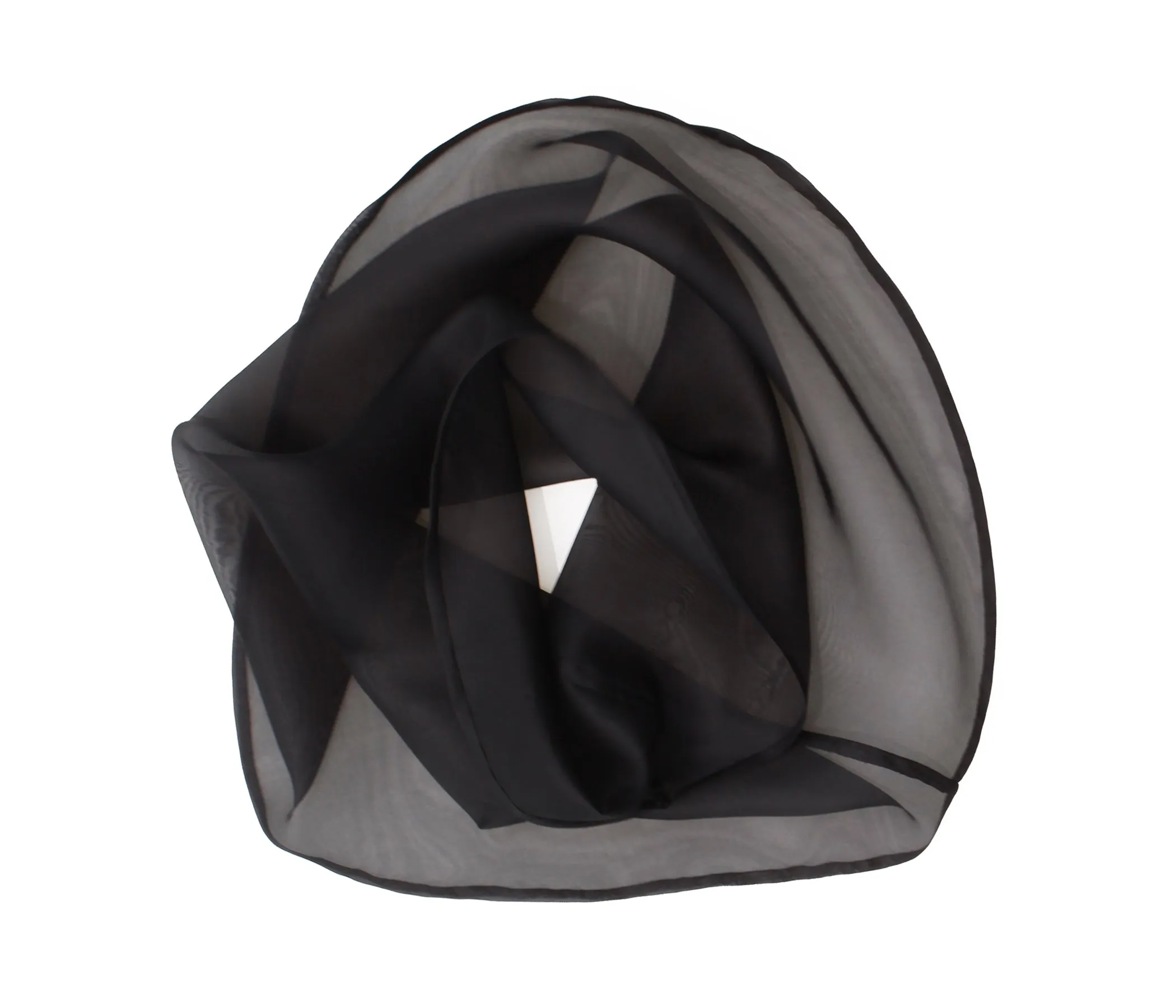 Silk Organza Wrap in Black