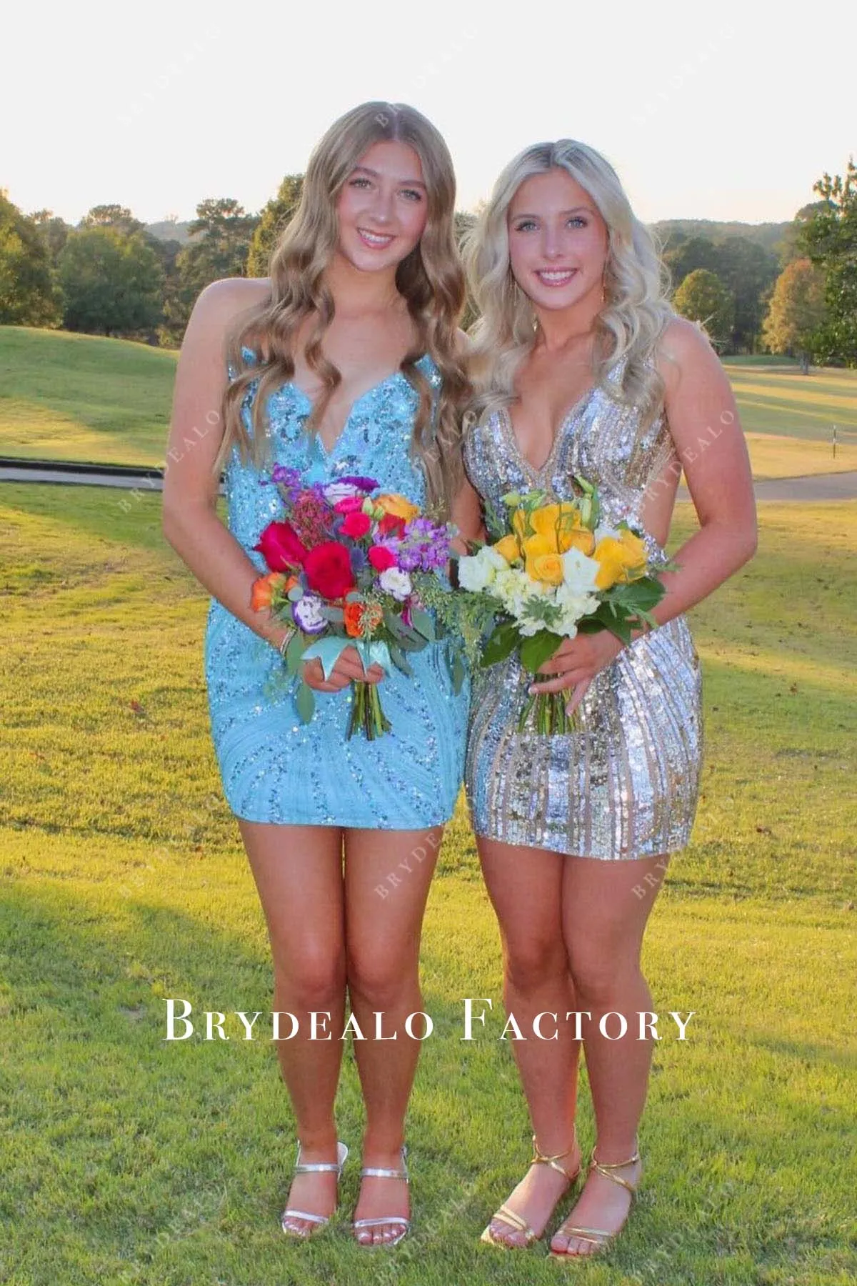 Sparkly Sequined Blue Strapless Mini Homecoming Dress