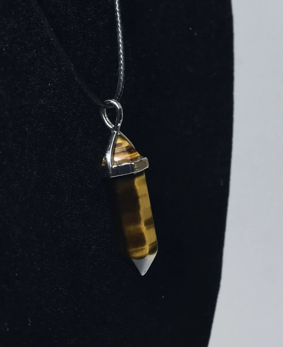 Tiger's Eye Point Pendant Necklace