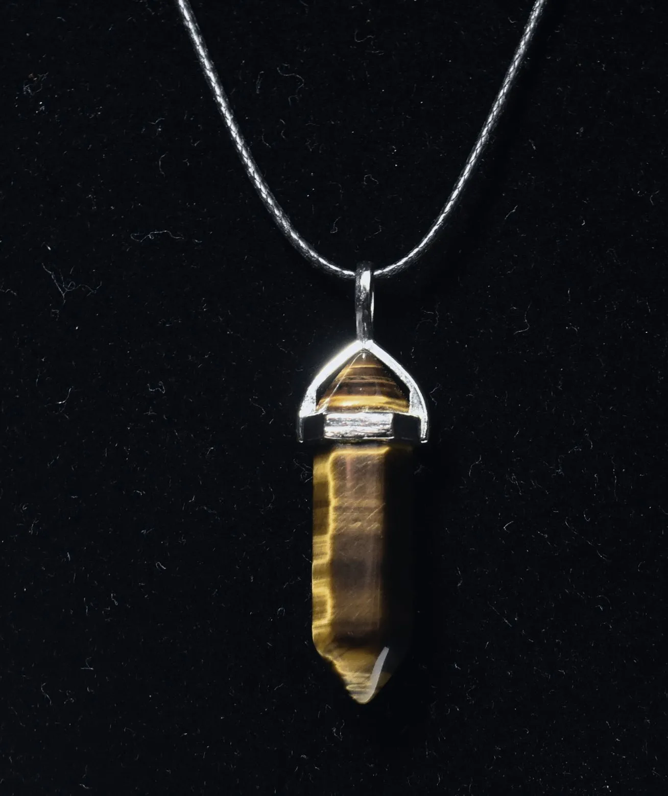 Tiger's Eye Point Pendant Necklace