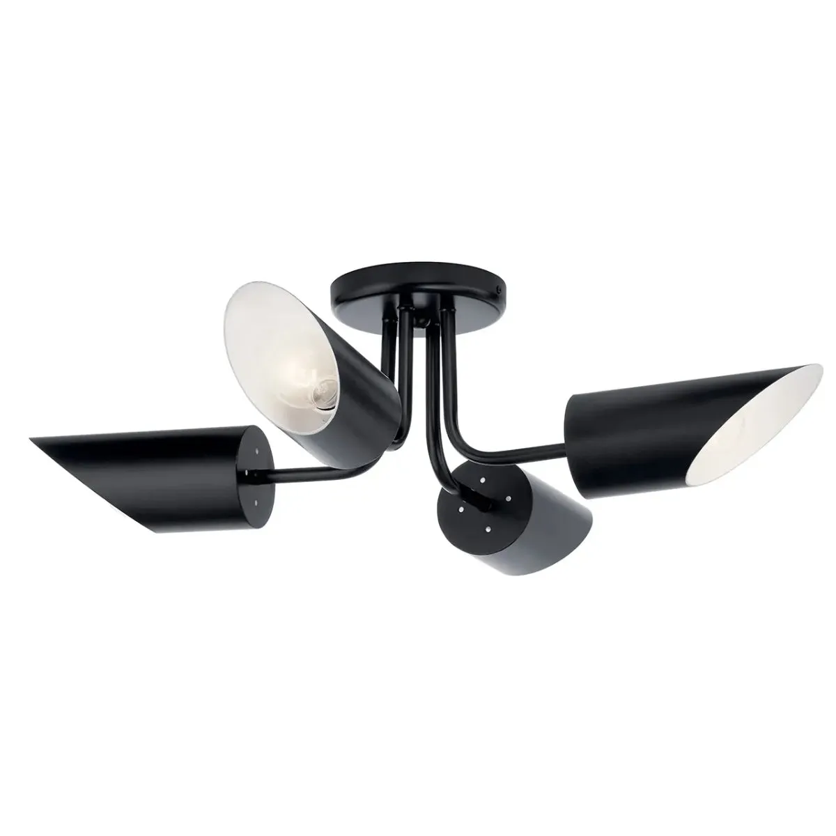 Trentino 28" 4-Light Semi-flush mount Light, Black Finish