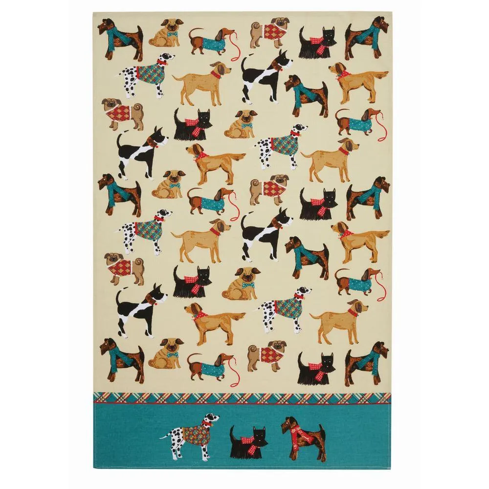 Ulster Weavers Cotton Tea Towel - Hound Dog (100% Cotton, Turqouise)