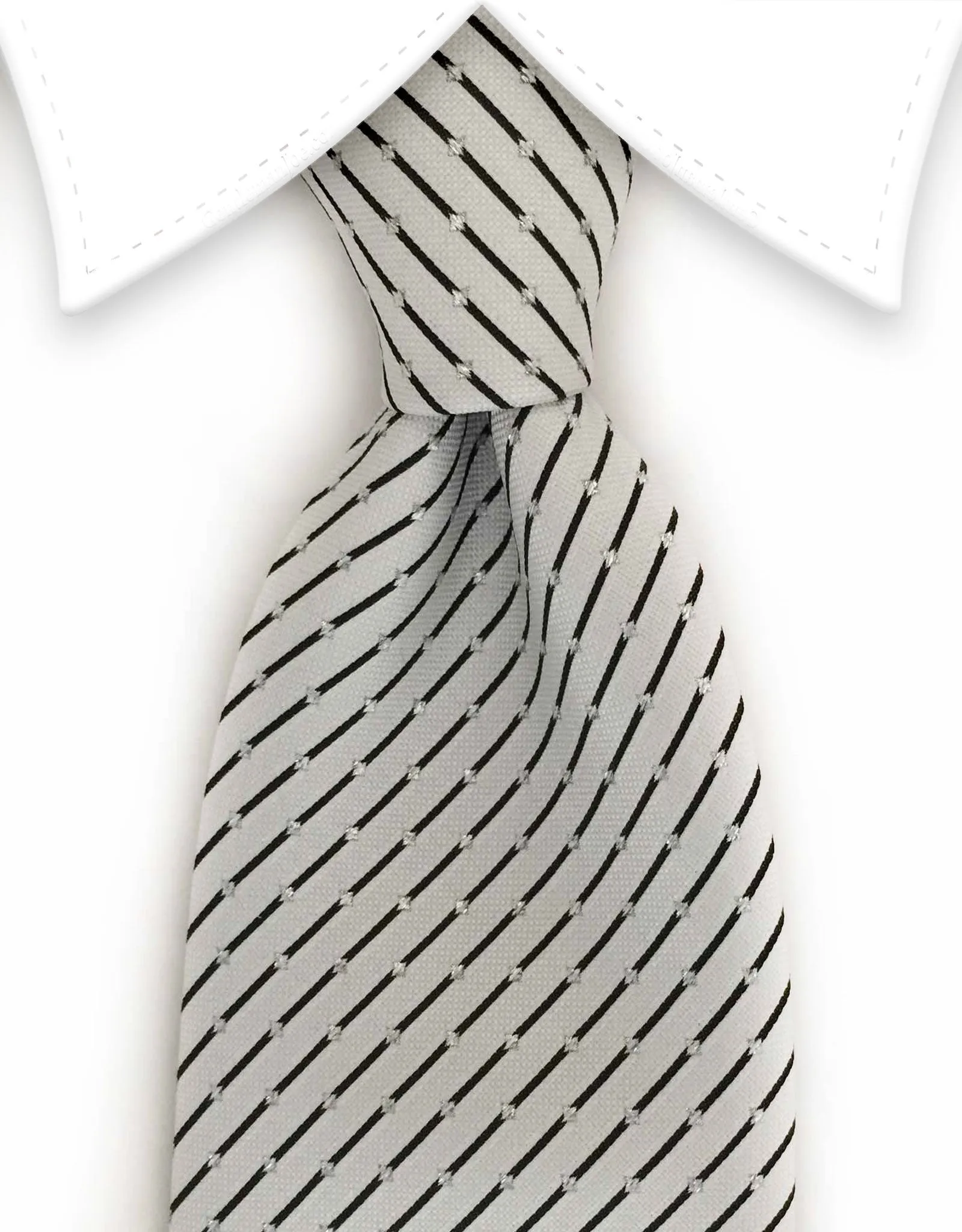 White & Black Sparkling Striped Tie